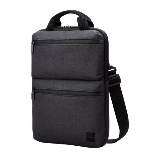 パソコンケース/リサイクル素材/縦型/取っ手付き/ショルダーベルト付き/手提げ/撥水/14.0インチ/ブラック