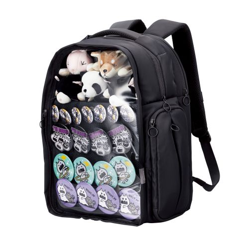 バックパック/推しごとバッグ/痛バッグ/Lサイズ/フロントパーツ着脱可能/擬態モード/推し活モード/ブラック