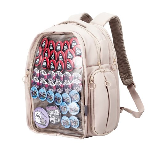 バックパック/推しごとバッグ/痛バッグ/Mサイズ/フロントパーツ着脱可能/擬態モード/推し活モード/グレージュ