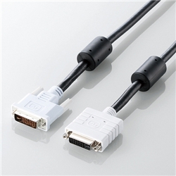 DVI アナログ延長ケーブル 1.0m/DVI-I29pinオス-DVI-I29pinメス (ブラック)