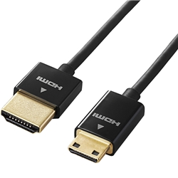 HDMIケーブル/イーサネット対応/スーパースリム/mini/1.5m/ブラック