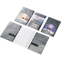 CD/DVD用スリム収納ソフトケース/2枚収納タイプ/10個入り/ブラック