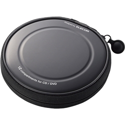 CD/DVDケース/セミハード/ファスナー付/12枚入/ブラック