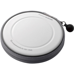 CD/DVDケース/セミハード/ファスナー付/12枚入/ホワイト