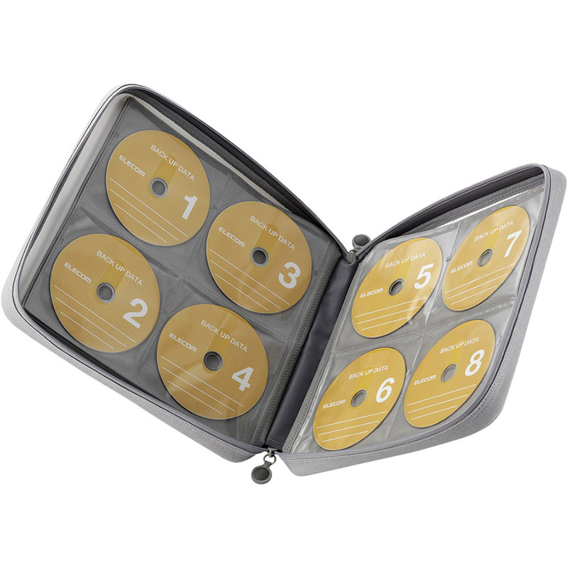 CD/DVDケース/セミハード/ファスナー付/160枚入/ホワイト