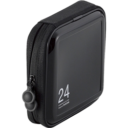 CD/DVDケース/セミハード/ファスナー付/24枚入/ブラック