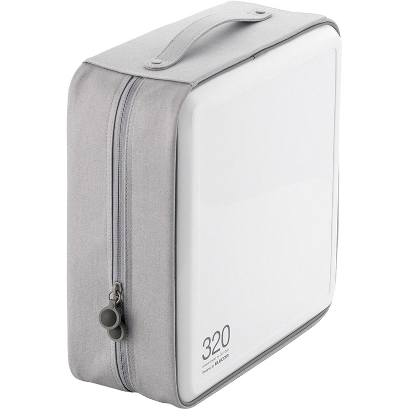 CD/DVDケース/セミハード/ファスナー付/320枚入/ホワイト