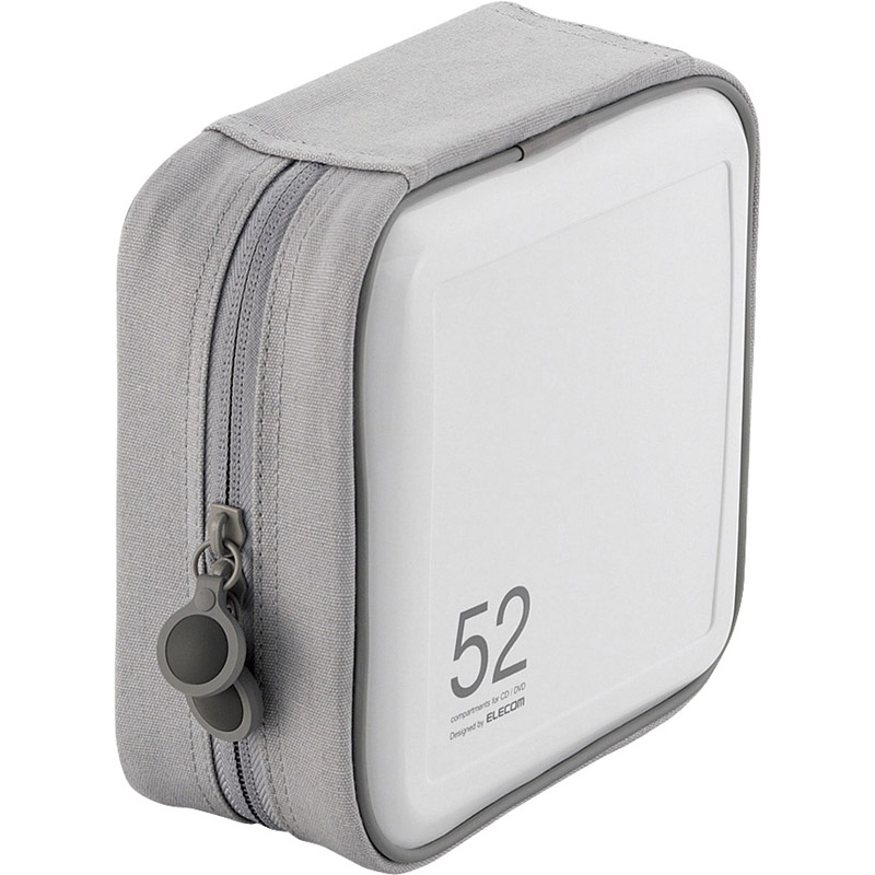 CD/DVDケース/セミハード/ファスナー付/52枚入/ホワイト