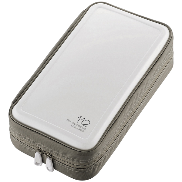 CD/DVD/Blu-rayケース/セミハード/ファスナー付/112枚収納/ホワイト