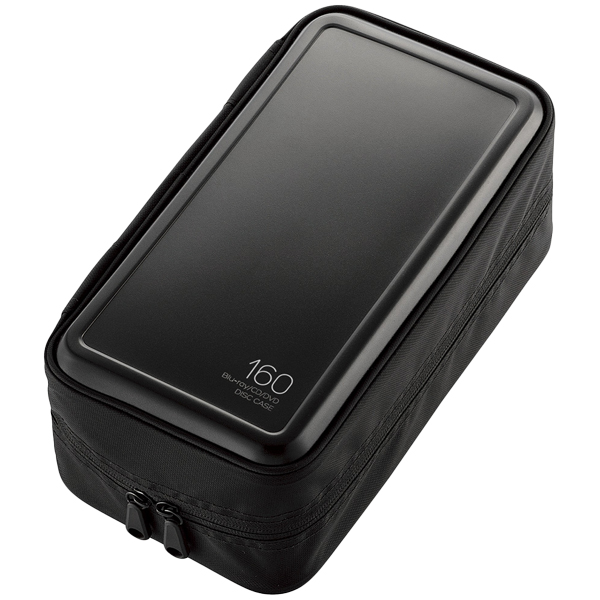 CD/DVD/Blu-rayケース/セミハード/ファスナー付/160枚収納/ブラック