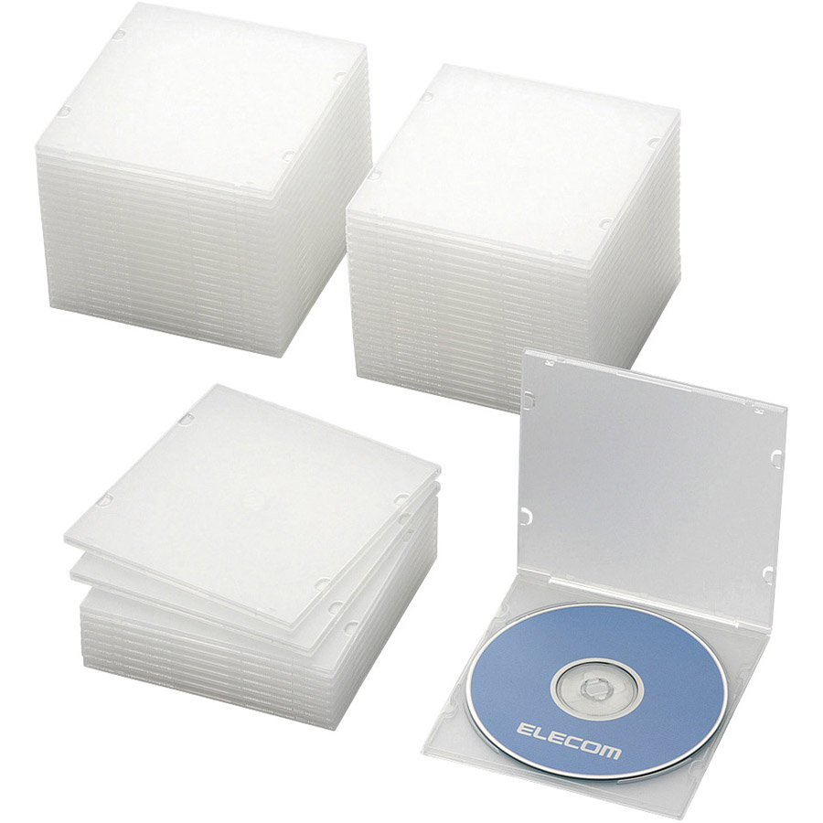 Blu-ray/DVD/CDスリムPPケース/1枚収納/50パック/クリア