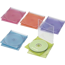 Blu-ray/DVD/CDスリムプラケース/1枚収納/10パック/5色アソート