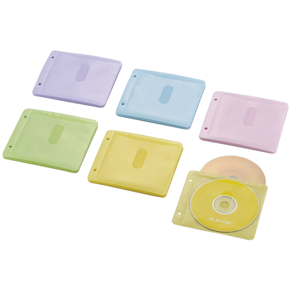 不織布ケース/Blu-ray対応/両面収納2穴付/30枚入/60枚収納/5色アソート