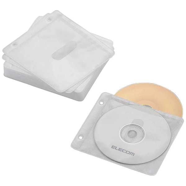 不織布ケース/Blu-ray対応/両面収納2穴付/30枚入/60枚収納/ホワイト