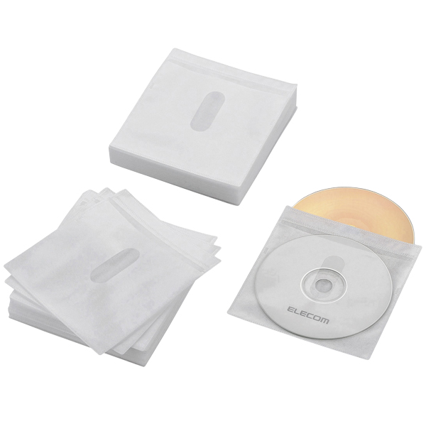 不織布ケース/Blu-ray対応/両面収納/タイトルカード付/60枚入/120枚収納/ホワイト