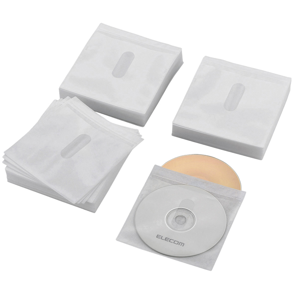 不織布ケース/Blu-ray対応/両面収納/タイトルカード付/120枚入/240枚収納/ホワイト