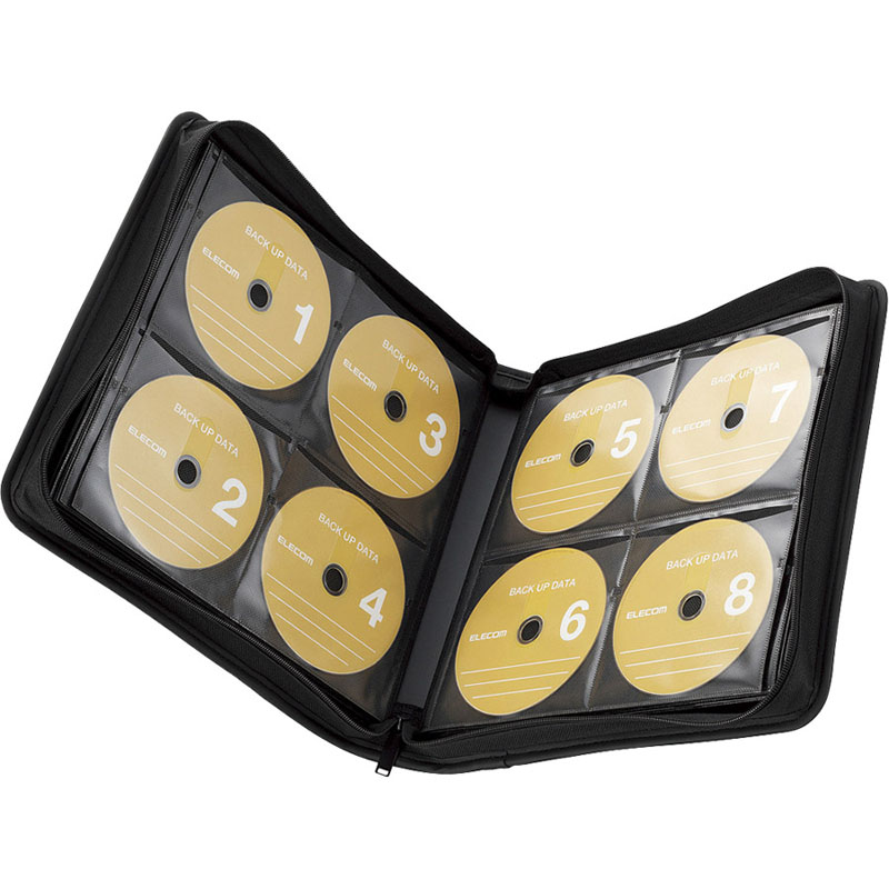 CD/DVDケース/ファスナー付/160枚入/ブラック