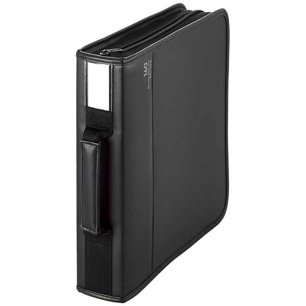 CD/DVD/Blu-rayケース/ファスナー付/160枚収納/ブラック