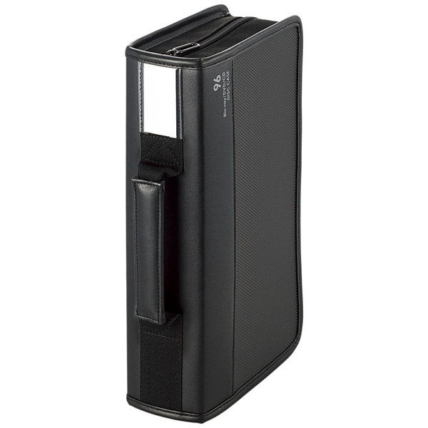 CD/DVD/Blu-rayケース/ファスナー付/96枚収納/ブラック