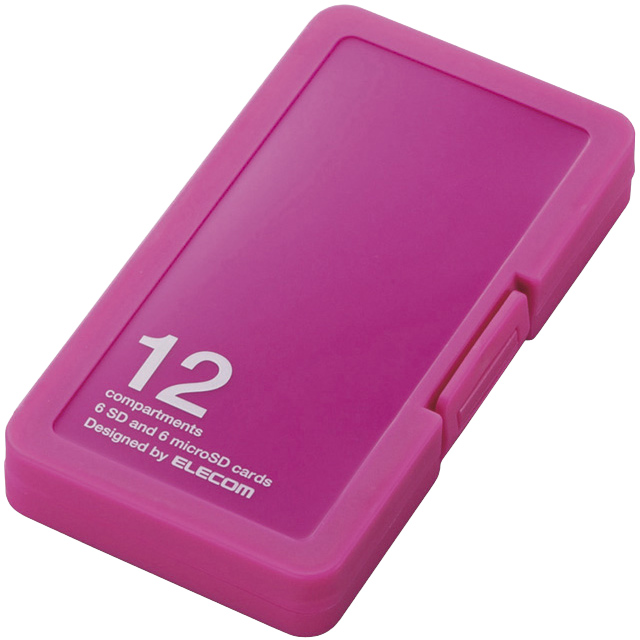 メモリカードケース/インデックス台紙付き/SD6枚+microSD6枚収納/ピンク