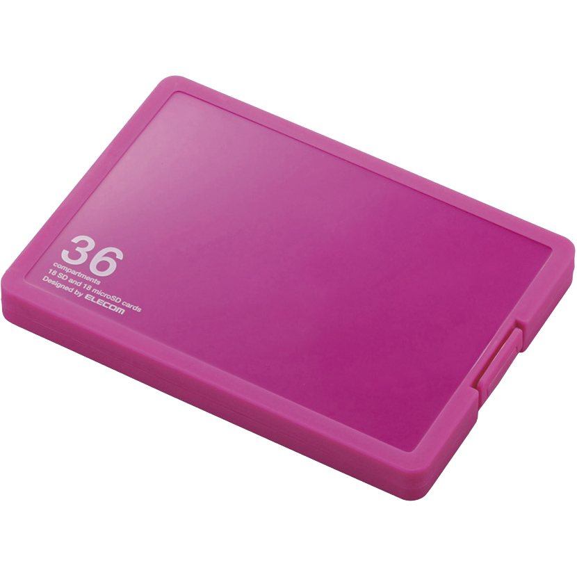 メモリカードケース/インデックス台紙付き/SD18枚+microSD18枚収納/ピンク