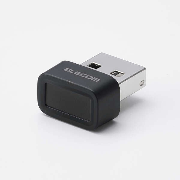指紋認証リーダー/ドングルタイプ/Windows対応/MoC方式/USB-Aプラグ/ブラック