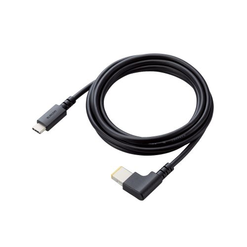ノートPC用充電ケーブル/USB Type-C/DC角コネクタ/60W/2.0m/ブラック