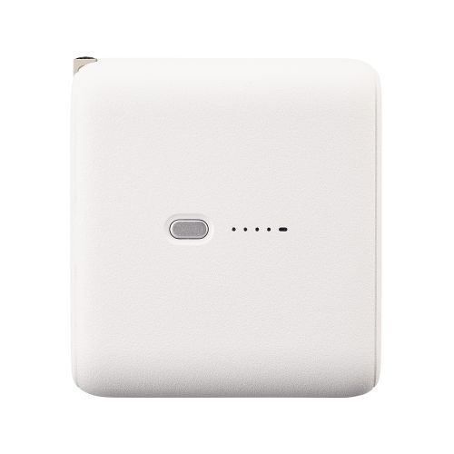 モバイルバッテリー/リチウムイオン電池/AC一体型/おまかせ充電対応/USB Power Delivery対応/20W/10000mAh/USB-C出力1ポート/USB-A出力1ポート/PSE適合/ホワイトフェイス