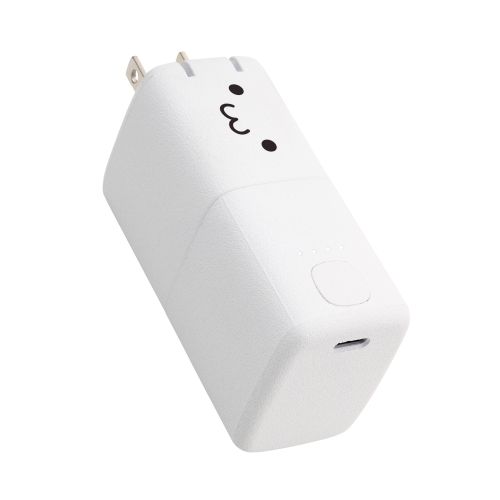 モバイルバッテリー/リチウムイオン電池/AC一体型/おまかせ充電/USB PD/30W/5000mAh/USB-C入出力×1/PSE適合/しろちゃん