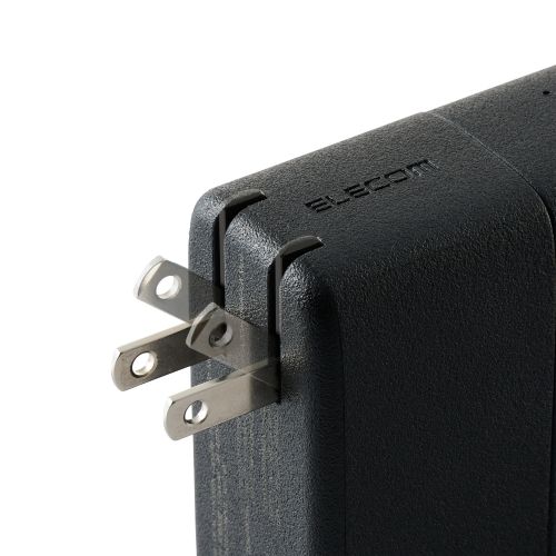 モバイルバッテリー/リチウムイオン電池/AC一体型/おまかせ充電/USB PD/最大67W/5000mAh/USB-C入出力×2/PSE適合/ブラック