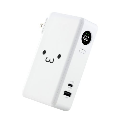 モバイルバッテリー/リチウムイオン電池/AC一体型/USB PD/67W/10000mAh/USB-C入出力/USB-A出力/PSE適合/しろちゃん