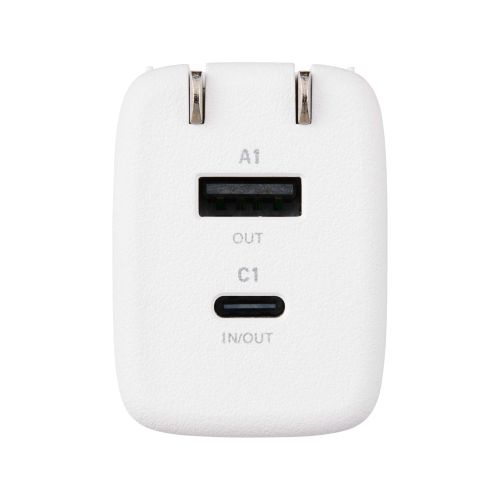 モバイルバッテリー/リチウムイオン電池/AC一体型/USB PD/30W/5000mAh/USB-C入出力/USB-A出力/PSE適合/しろちゃん