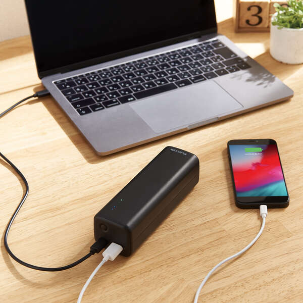 モバイルバッテリー/USB Power Delivery認証/20100mAh/52.5W/USB-C 1ポート/USB-A 1ポート/ブラック