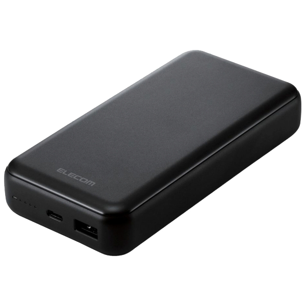 モバイルバッテリー/20000mAh/USB Power Delivery準拠/20W/USB-A出力1ポート/USB-C入出力1ポート/ブラック