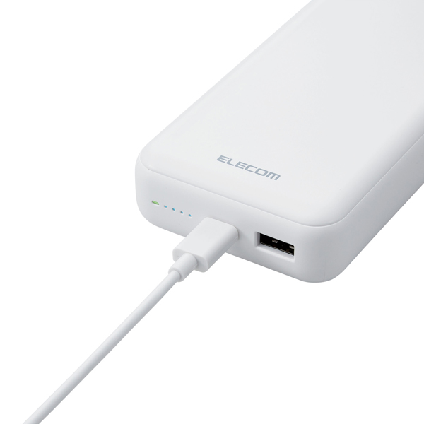 モバイルバッテリー/20000mAh/USB Power Delivery準拠/20W/USB-A出力1ポート/USB-C入出力1ポート/ホワイト