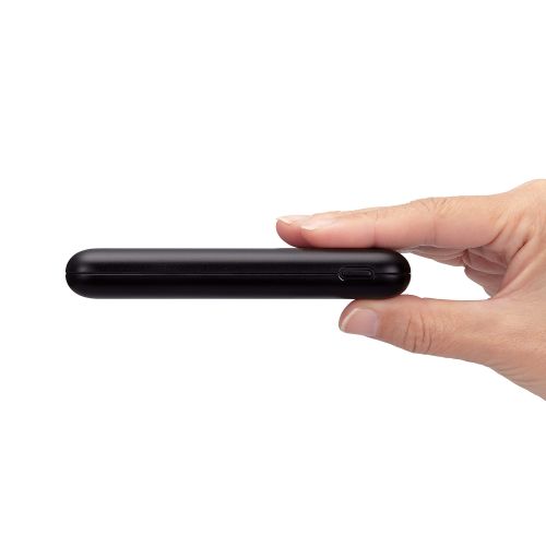 モバイルバッテリー/リチウムイオン電池/薄型/USB PD/20W/10000mAh/USB Type-C入出力1ポート/USB-A出力2ポート/ブラック