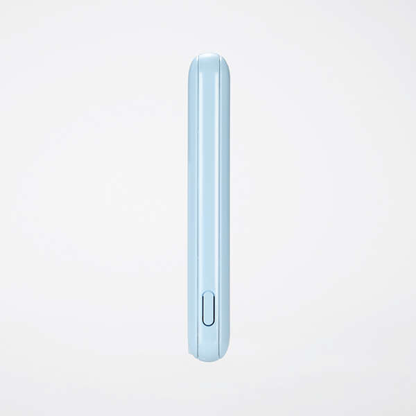 モバイルバッテリー/リチウムイオン電池/薄型/15W出力/5000mAh/USB Type-C入出力1ポート/USB-A出力1ポート/ブルー