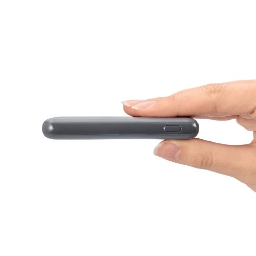 モバイルバッテリー/リチウムイオン電池/薄型/15W出力/5000mAh/USB Type-C入出力1ポート/USB-A出力1ポート/ダークグレー