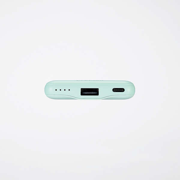 モバイルバッテリー/リチウムイオン電池/薄型/15W出力/5000mAh/USB Type-C入出力1ポート/USB-A出力1ポート/グリーン