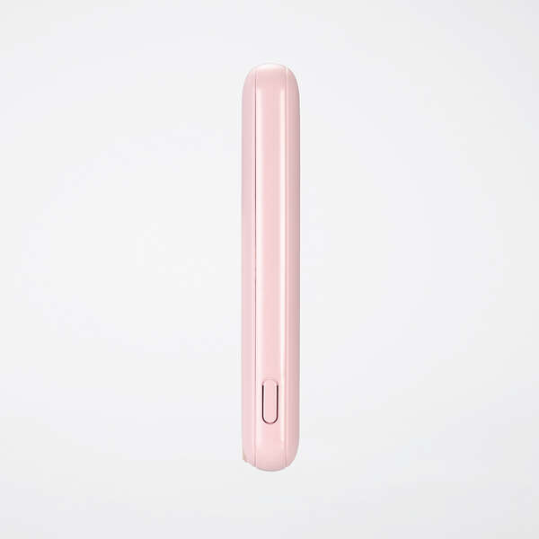 モバイルバッテリー/リチウムイオン電池/薄型/15W出力/5000mAh/USB Type-C入出力1ポート/USB-A出力1ポート/ピンク