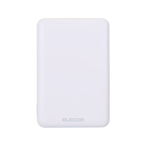 モバイルバッテリー/リチウムイオン電池/薄型/15W出力/5000mAh/USB Type-C入出力1ポート/USB-A出力1ポート/ホワイト