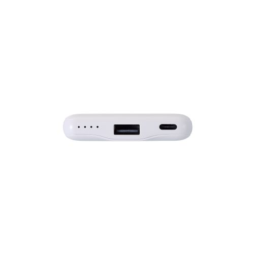 モバイルバッテリー/リチウムイオン電池/薄型/15W出力/5000mAh/USB Type-C入出力1ポート/USB-A出力1ポート/ホワイト