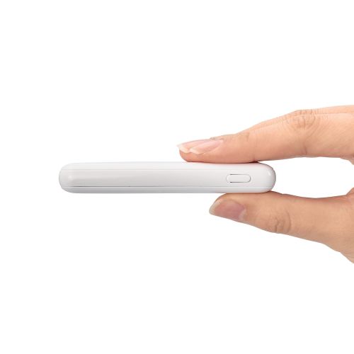 モバイルバッテリー/リチウムイオン電池/薄型/15W出力/5000mAh/USB Type-C入出力1ポート/USB-A出力1ポート/ホワイト