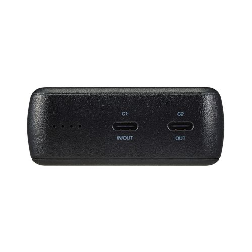 モバイルバッテリー/リチウムイオン電池/20000mAh/USB PD対応/20W/USB-C入出力×2/ブラック