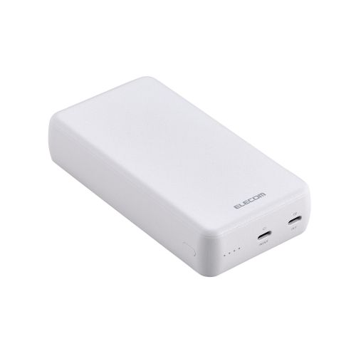 モバイルバッテリー/リチウムイオン電池/20000mAh/USB PD対応/20W/USB-C入出力×2/ホワイト