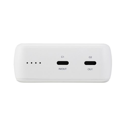 モバイルバッテリー/リチウムイオン電池/20000mAh/USB PD対応/20W/USB-C入出力×2/ホワイト