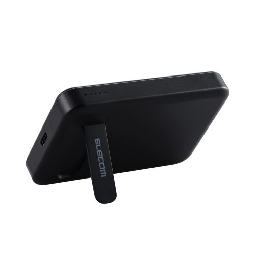 モバイルバッテリー/リチウムイオン電池/マグネット対応/ワイヤレス充電器/7.5W/5000mAh/15W/USB-C入出力×1/ブラック