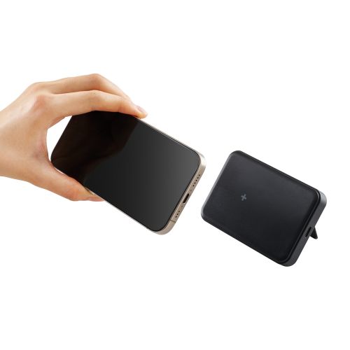 モバイルバッテリー/リチウムイオン電池/マグネット対応/ワイヤレス充電器/7.5W/5000mAh/15W/USB-C入出力×1/ブラック