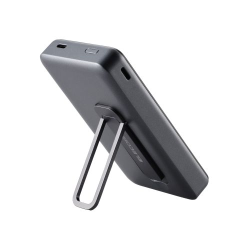 モバイルバッテリー/リチウムイオン電池/ワイヤレス充電器/マグネット対応/スタンド付き/10000mAh/20W/USB-C入出力×2/ブラック