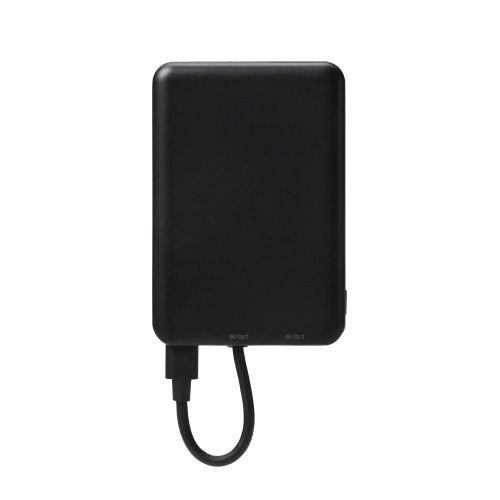 モバイルバッテリー/リチウムイオン電池/5000mAh/12W/USB-C/USB-Cケーブル一体/ブラック
